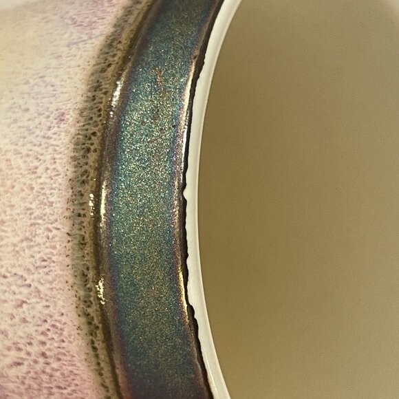 Potter’s Corner Wide‎ Mug Fire Metallic Glazed Dripped Ceramic Red, Green, Tan - Picture 11 of 15